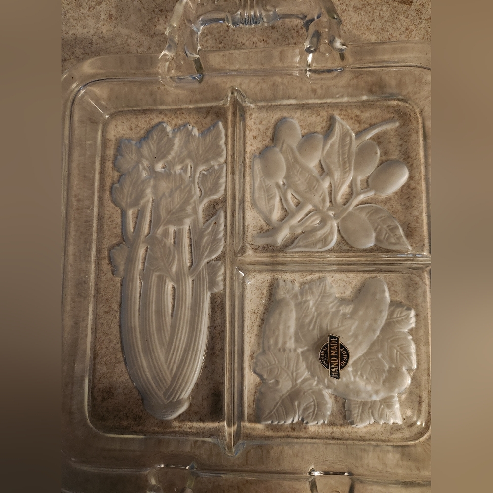 Clear Glass Divided Serving Tray - Picture 2 of 6